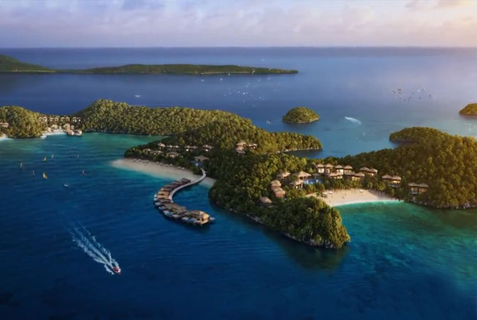 Cat Ba Cable Car viewed from above